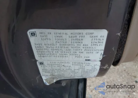 1994 Chevrolet Caprice Classic Ls z USA, uszkodzony, nr VIN 1G1BN52P7RR111549